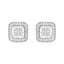 Boucles d'oreilles en or blanc 10K avec diamants carrés composites