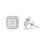 Boucles d'oreilles en or blanc 10K avec diamants carrés composites