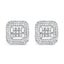 Pendientes de diamantes halo en oro blanco de 10K - 1.00 Cttw