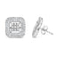 Pendientes de diamantes halo en oro blanco de 10K - 1.00 Cttw