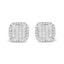 Boucles d'oreilles en or blanc 10K avec diamants en halo invisibles
