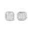 Boucles d'oreilles en or blanc 10K avec diamants en halo invisibles