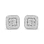 Pendientes de aro abiertos de diamante compuestos en oro blanco de 10K