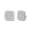 Pendientes de aro abiertos de diamante compuestos en oro blanco de 10K