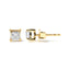 Pendientes de Stud de Diamante Natural Marrón Princesa de Oro Amarillo de 14K