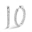 Boucles d'oreilles créoles en diamant princesse à l'intérieur et à l'extérieur en argent sterling .9