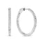 Pendientes de aro de diamantes princesa en oro blanco de 14K - 1.0 Cttw