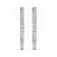 Pendientes de aro de diamantes princesa en oro blanco de 14K - 1.0 Cttw