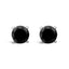 14K White Gold Round Black Diamond Stud Earrings