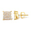 14K Yellow Gold Princess-Cut Diamond Square Stud Earrings
