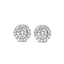 Boucles d'oreilles à clou en diamant lab-grown avec halo caché en or blanc 14K