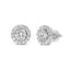 Boucles d'oreilles à clou en diamant lab-grown avec halo caché en or blanc 14K