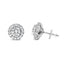 Boucles d'oreilles à clou en diamant lab-grown avec halo caché en or blanc 14K