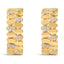 Pendientes J Hoop de enlace en forma de pera con pavé de diamantes chapados en oro amarillo de 14K