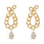 Pendientes de gota de diamante de plata esterlina chapada en oro amarillo de 14K