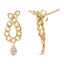 Pendientes de gota de diamante de plata esterlina chapada en oro amarillo de 14K