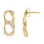 14K Yellow Gold Plated Diamond Drop Earrings in Sterling Silver