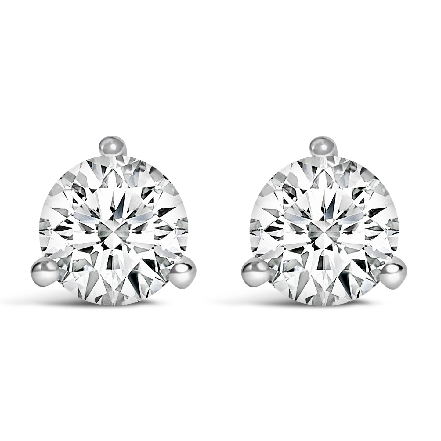Boucles d'oreilles à clou en diamant cultivé en laboratoire de 2,0 carats en or blanc 14K