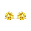 14K White Gold 3-Prong Martini Set Yellow Lab Grown Diamond Stud Earrings