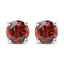 .925 Sterling Silver 3.5 MM Created Round Red Garnet Stud Earrings
