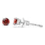 .925 Sterling Silver 3.5 MM Created Round Red Garnet Stud Earrings