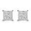 Pendientes de Stud Cuadrados de Diamante Princesa Compuestos de Plata de Ley