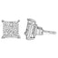 Pendientes de Stud Cuadrados de Diamante Princesa Compuestos de Plata de Ley