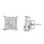 Boucles d'oreilles carrées en diamant princesse en argent sterling