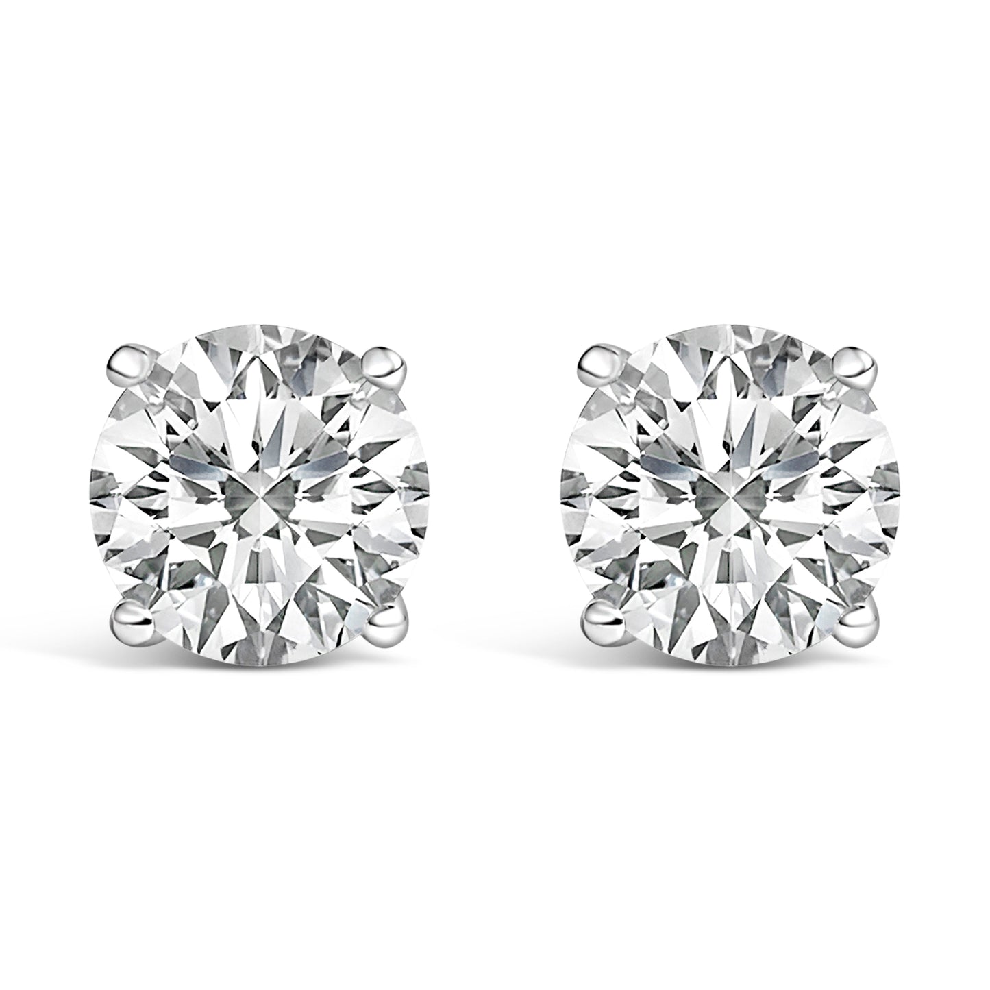 14K White Gold Lab Grown Diamond Solitaire Stud Earrings