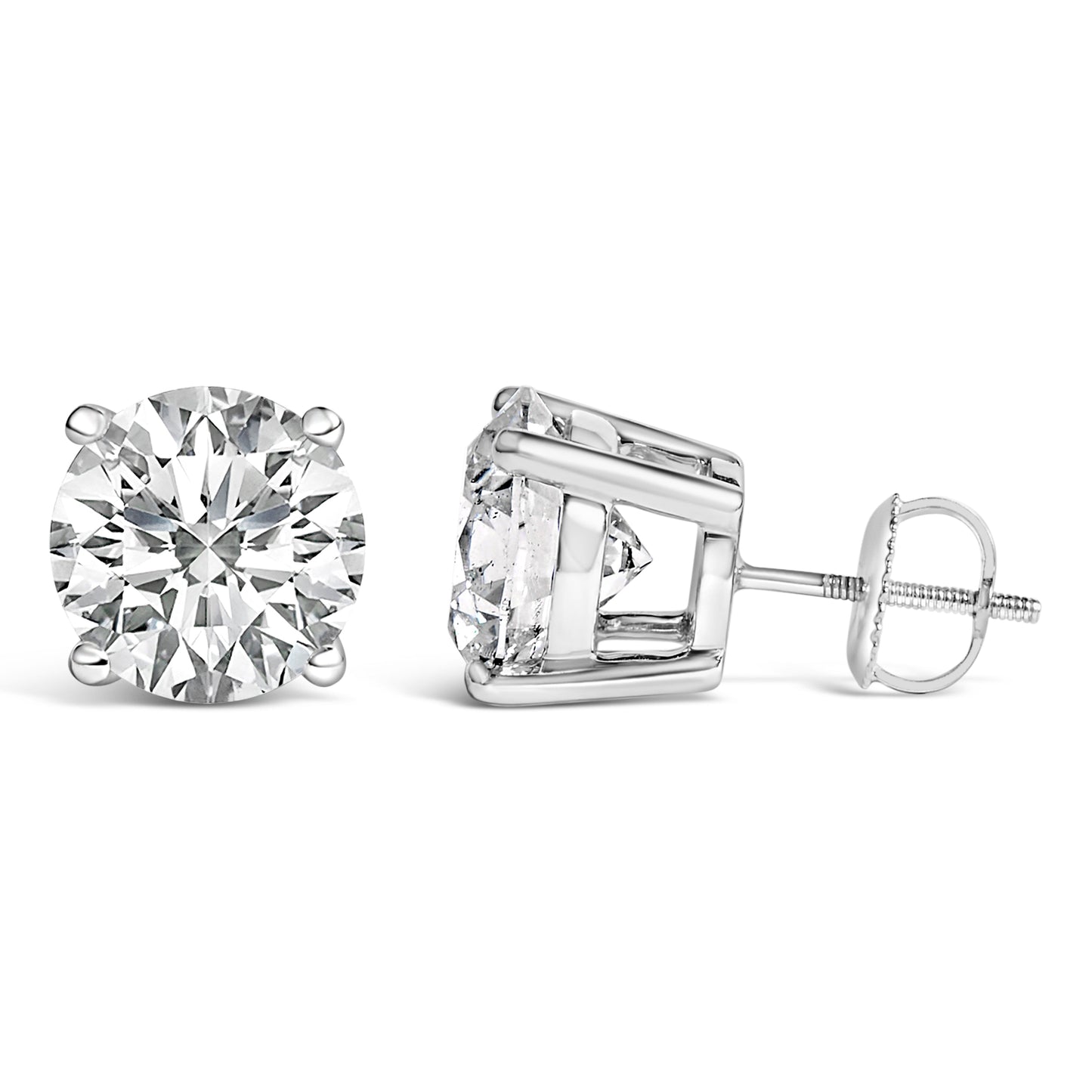 14K White Gold Lab Grown Diamond Solitaire Stud Earrings