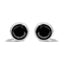 .925 Sterling Silver Black Diamond Bezel-Set Stud Earrings