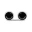 .925 Sterling Silver Black Diamond Bezel-Set Stud Earrings