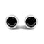 .925 Sterling Silver Black Diamond Bezel-Set Stud Earrings
