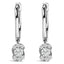 Sterling Silver Lab Grown Diamond Floral Cluster Drop Earrings