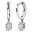 Sterling Silver Lab Grown Diamond Floral Cluster Drop Earrings