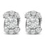 Sterling Silver Lab Grown Diamond Halo Swirl Stud Earrings