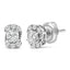Sterling Silver Lab Grown Diamond Halo Swirl Stud Earrings