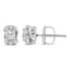 Sterling Silver Lab Grown Diamond Halo Swirl Stud Earrings