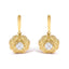 14K Yellow Gold Plated Sterling Silver Flower Drop Earrings