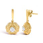14K Yellow Gold Plated Sterling Silver Flower Drop Earrings