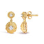 Pendientes de gota de diamante cultivado en laboratorio en plata de ley chapada en oro amarillo de 1
