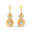 Boucles d'oreilles pendantes en argent sterling plaqué or jaune 14K avec diamants cultivés en labora