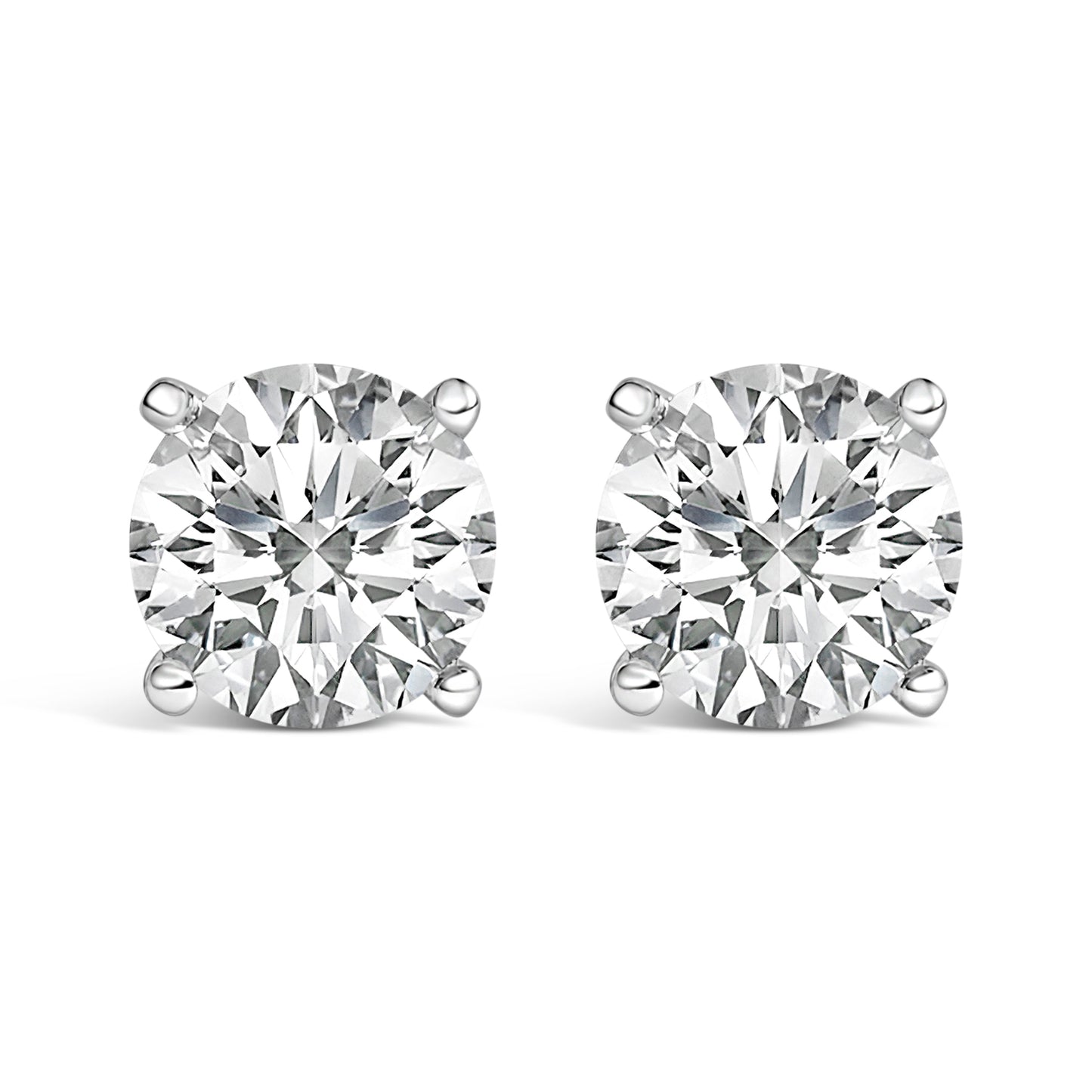14K White Gold Lab Grown Diamond Solitaire Stud Earrings