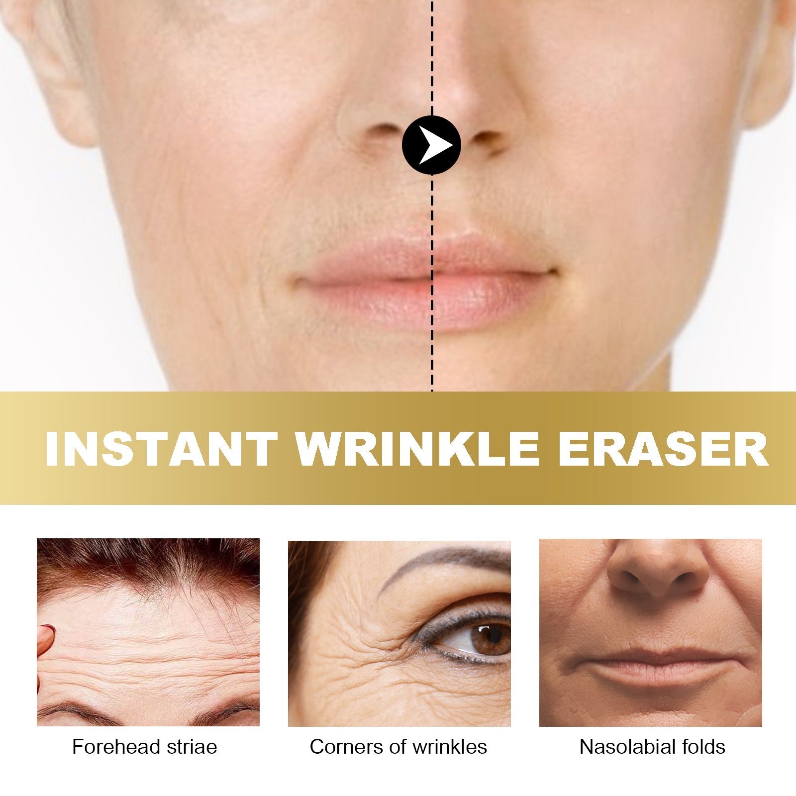 Instant Wrinkle Eraser, Fade Facial Wrinkle Moisturizing Nourishing Firming Haun White Skin - Korvel