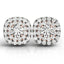 Pendientes de Diamante Halo de Oro Blanco y Rosa de 14k