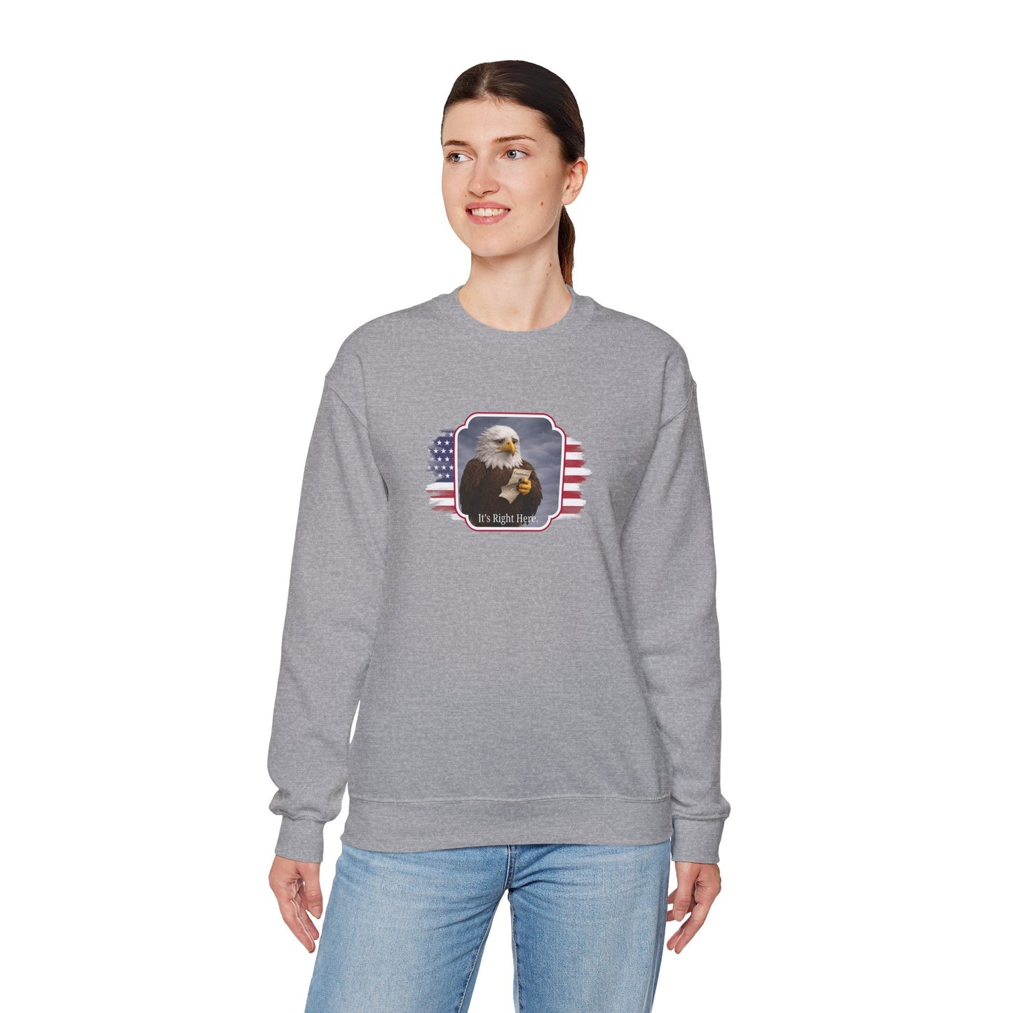 It's Right Here Political Parody Crewneck Sweatshirt