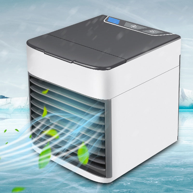 USB Mini Portable Air Conditioner Humidifier Purifier 7 Colors Light Desktop Air Cooling Fan Air Cooler Fan for Office Home - Korvel