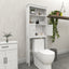 Over The Toilet Rack 2 -Tier Toilet Bathroom Spacesaver Storage Shelf with 2 Doors Wood Storage Organizer Cabinet - Korvel