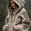 Cardigan à capuche zippé imprimé pour femmes