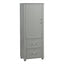 Tall Bathroom Storage Cabinet, Freestanding Storage Cabinet with Two Drawers and Adjustable Shelf, MDF Board , Grey - Korvel